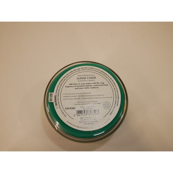 Bath & Body Works 3-wick 14.5 oz Candle Balsam Cedarwood Cranberry Alpine Cheer - Picture 4 of 4